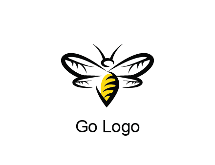 abstract bee animal logo