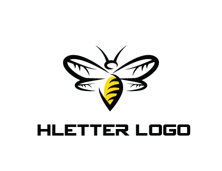 abstract bee animal logo