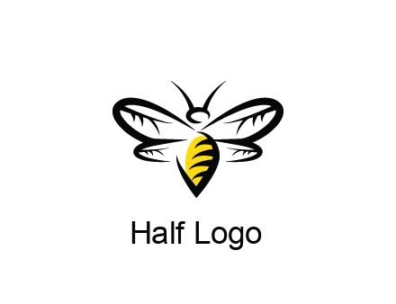 abstract bee animal logo