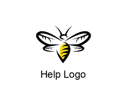 abstract bee animal logo