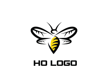 abstract bee animal logo