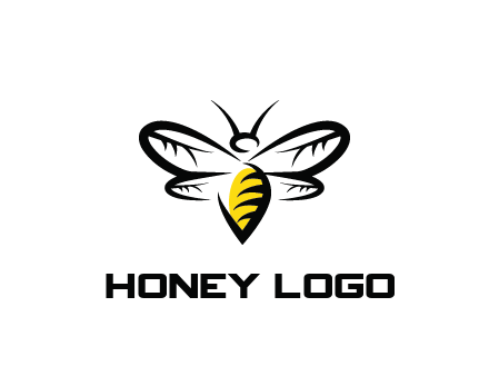 abstract bee animal logo