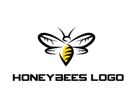 abstract bee animal logo