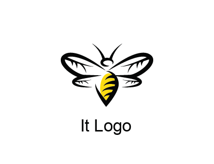 abstract bee animal logo