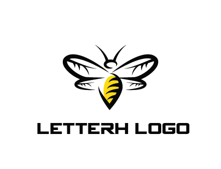 abstract bee animal logo