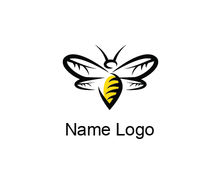 abstract bee animal logo