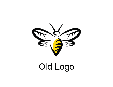 abstract bee animal logo