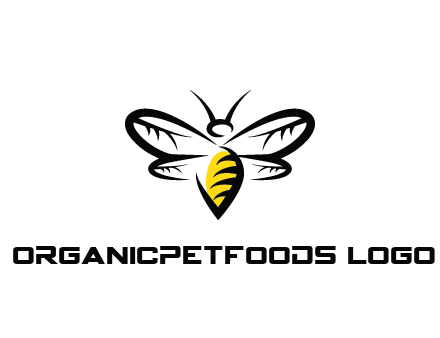 abstract bee animal logo