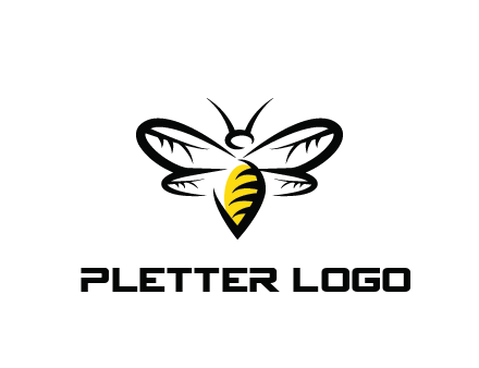 abstract bee animal logo