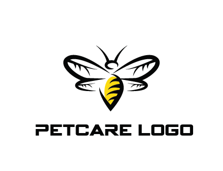abstract bee animal logo