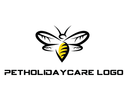 abstract bee animal logo