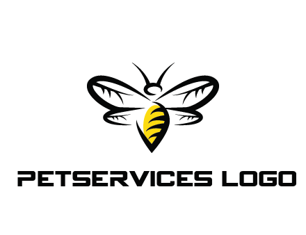 abstract bee animal logo