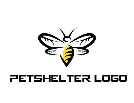 abstract bee animal logo