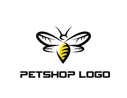 abstract bee animal logo