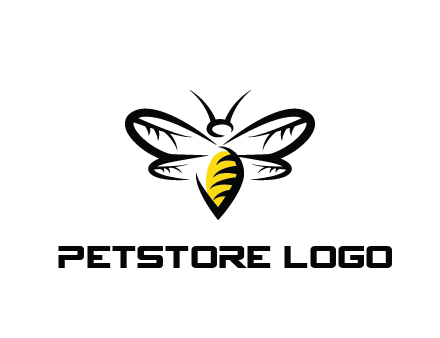 abstract bee animal logo