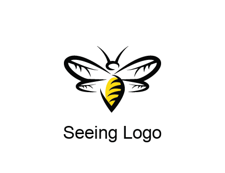 abstract bee animal logo