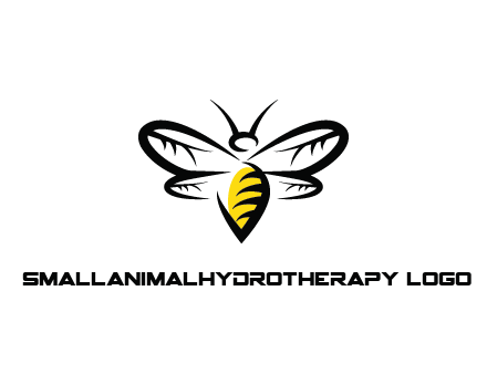 abstract bee animal logo