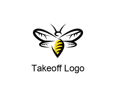 abstract bee animal logo