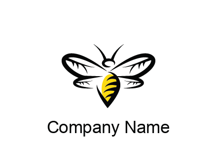 abstract bee animal logo