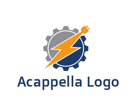 socket with electric bolt in gear engineering logo
