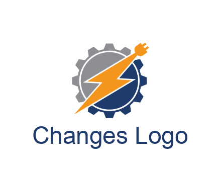 socket with electric bolt in gear engineering logo