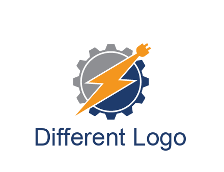 socket with electric bolt in gear engineering logo