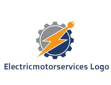 socket with electric bolt in gear engineering logo