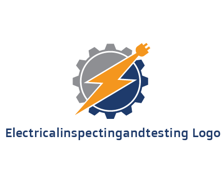 socket with electric bolt in gear engineering logo