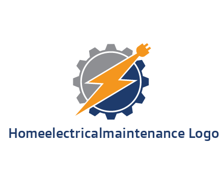 socket with electric bolt in gear engineering logo