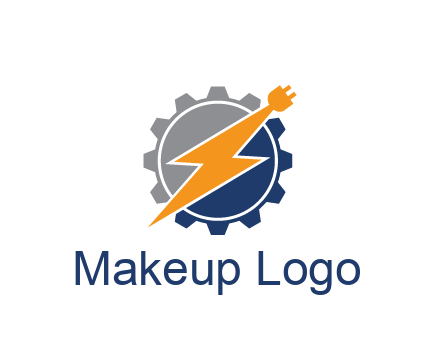 socket with electric bolt in gear engineering logo