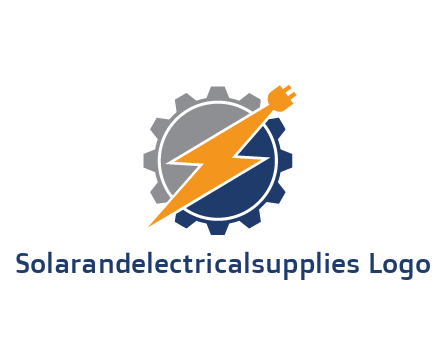socket with electric bolt in gear engineering logo