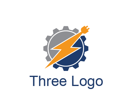 socket with electric bolt in gear engineering logo