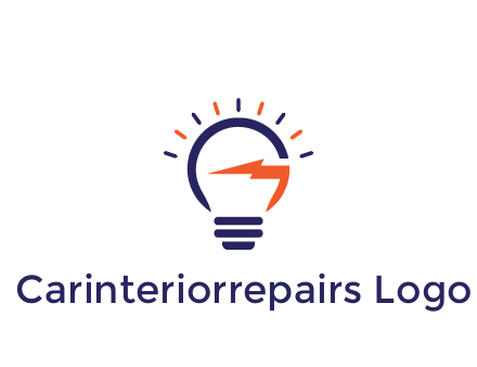 lightbulb with electric bolt engineering logo
