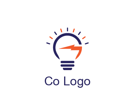 lightbulb with electric bolt engineering logo