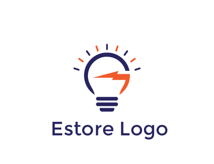 lightbulb with electric bolt engineering logo