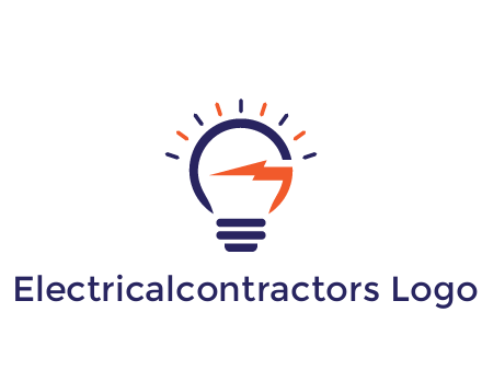 lightbulb with electric bolt engineering logo