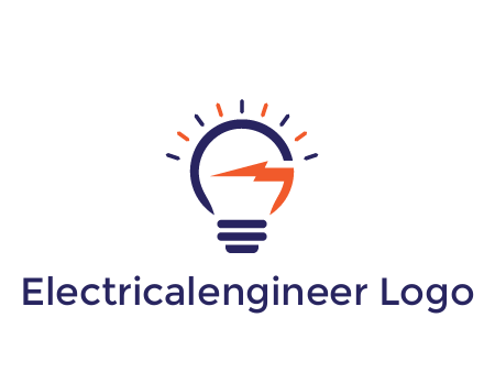 lightbulb with electric bolt engineering logo