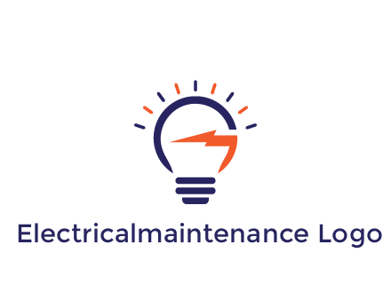 lightbulb with electric bolt engineering logo