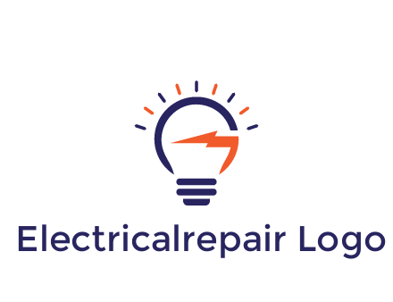 lightbulb with electric bolt engineering logo