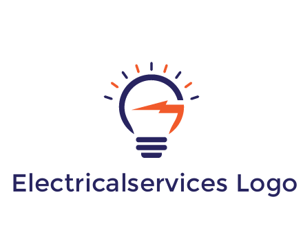 lightbulb with electric bolt engineering logo