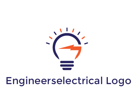 lightbulb with electric bolt engineering logo