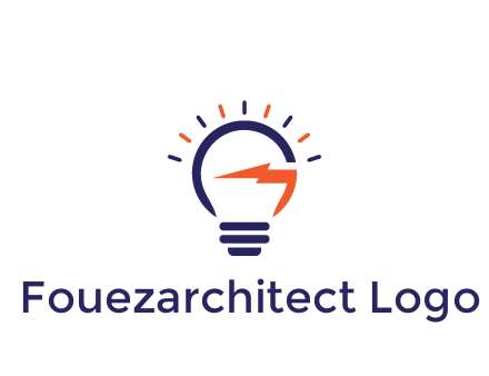 lightbulb with electric bolt engineering logo