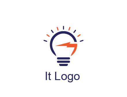 lightbulb with electric bolt engineering logo