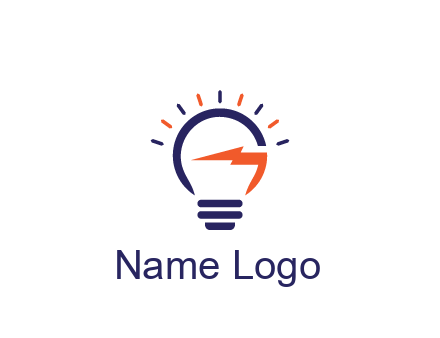 lightbulb with electric bolt engineering logo