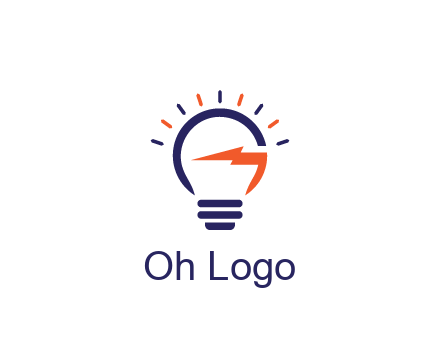 lightbulb with electric bolt engineering logo