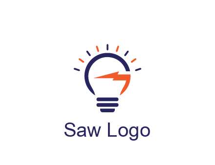 lightbulb with electric bolt engineering logo