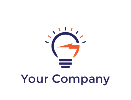 lightbulb with electric bolt engineering logo