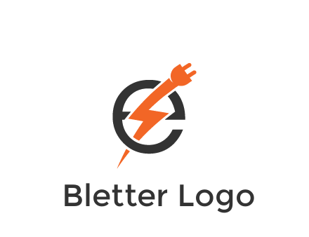 letter E with electric bolt and socket energy logo