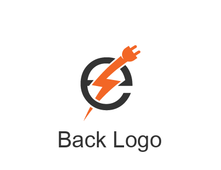 letter E with electric bolt and socket energy logo