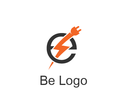 letter E with electric bolt and socket energy logo
